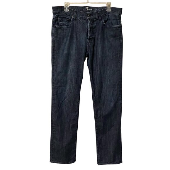 7 For All Mankind Men's 33 JARED Straight Leg Button Fly 100% Cotton Jeans 33x32 - Picture 1 of 10